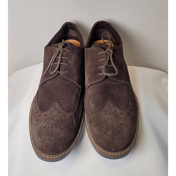 Otisopse Men's Italian Made Oxfords Leather Suede Shoes Brown US 12 - EU 45 - Picture 1 of 16